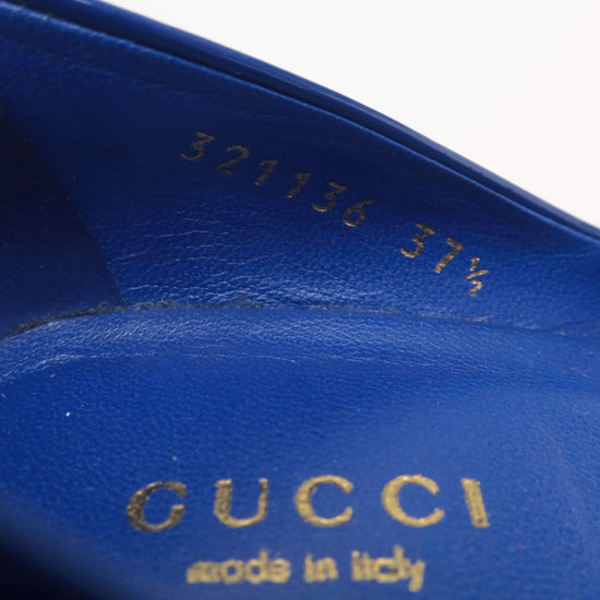 Load image into Gallery viewer, Gucci Gucci Gloria Deep Blue Patent Leather High Heel Pumps LVBagaholic
