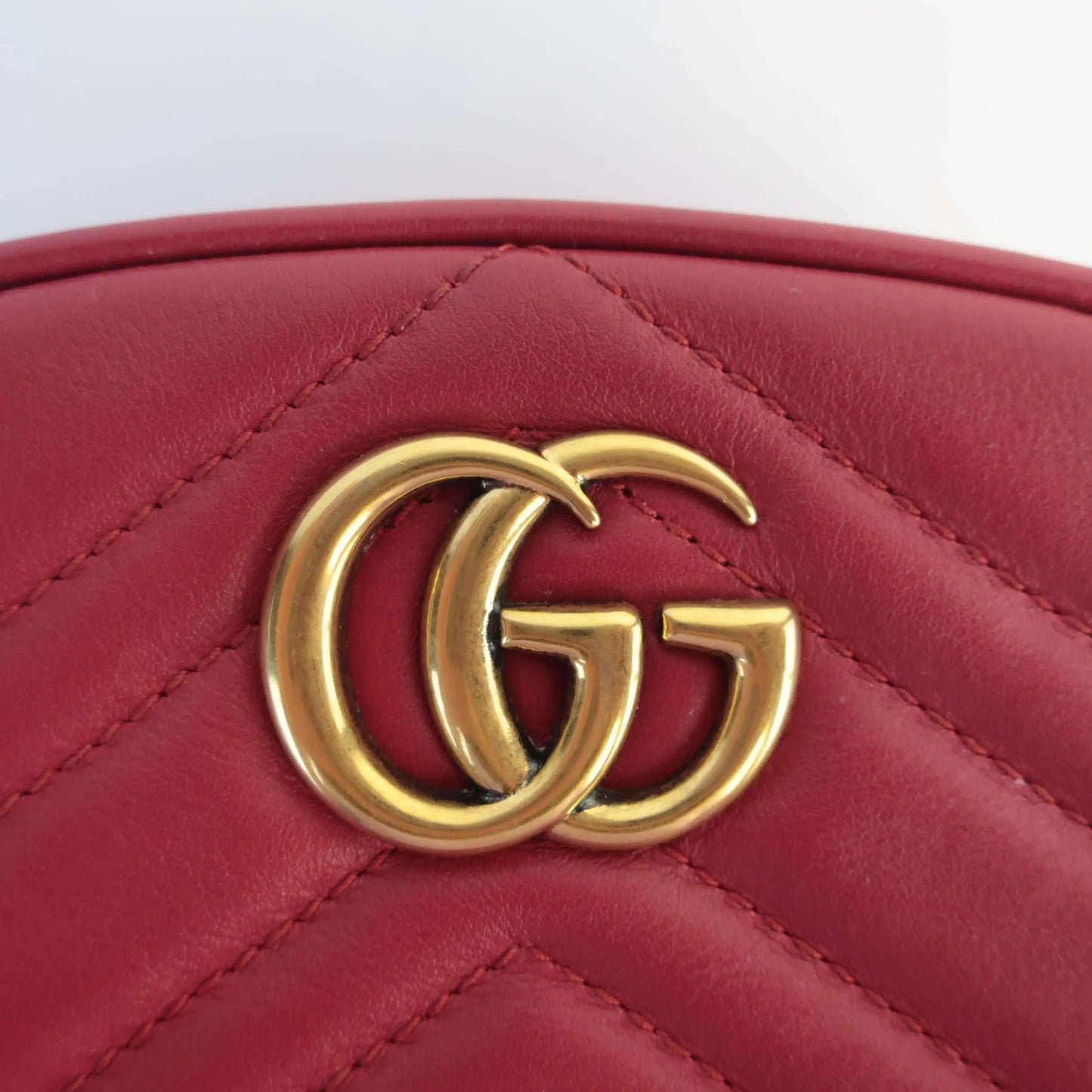 Gucci Gucci Red Quilted Leather GG Marmont Waist Belt Bag LVBagaholic