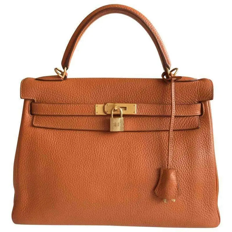 Hermes Hermes Kelly 32 Clemence Orange LVBagaholic