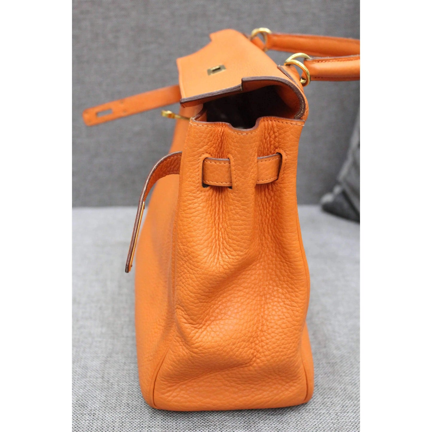 Hermes Hermes Kelly 32 Clemence Orange LVBagaholic