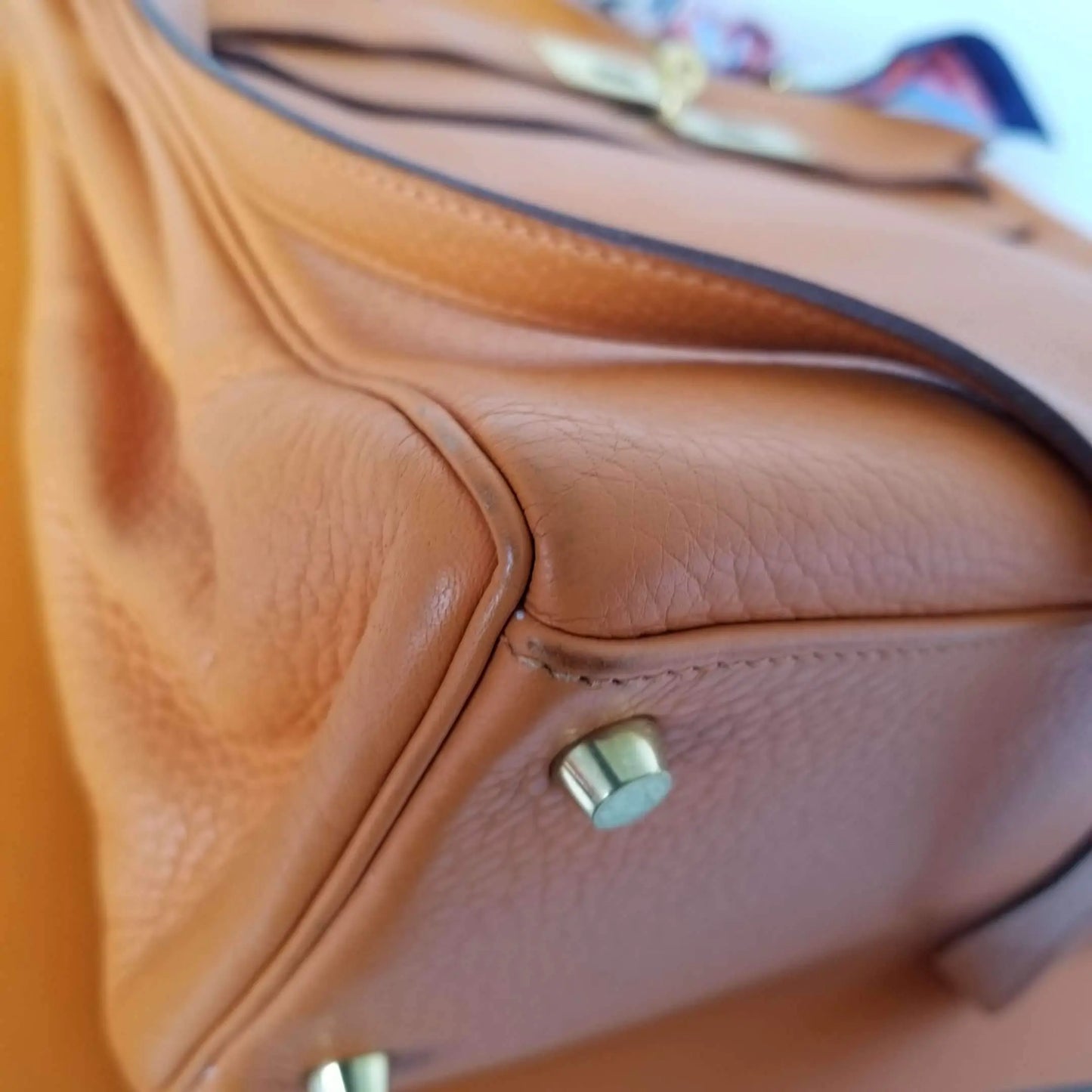 Hermes Hermes Kelly 32 Clemence Orange LVBagaholic