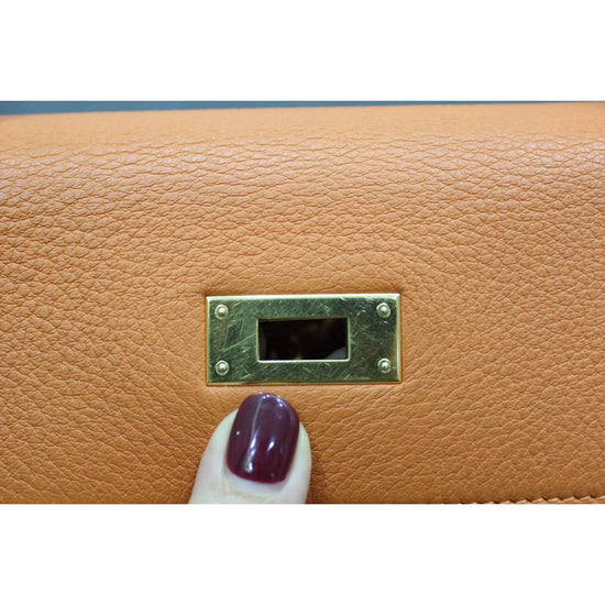 Hermes Hermes Kelly 32 Clemence Orange LVBagaholic