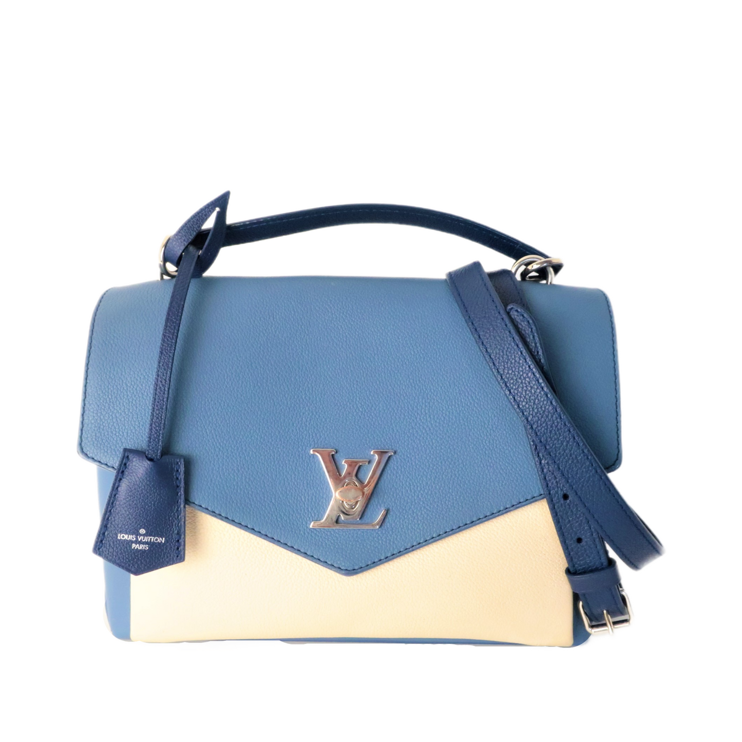 Blue leather louis vuitton top bag
