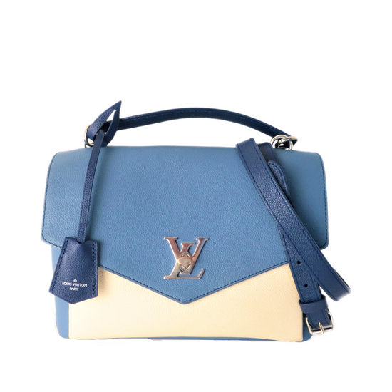 Louis Vuitton Louis Vuitton Blue/Beige Pebbled Leather Mylockme Bag LVBagaholic