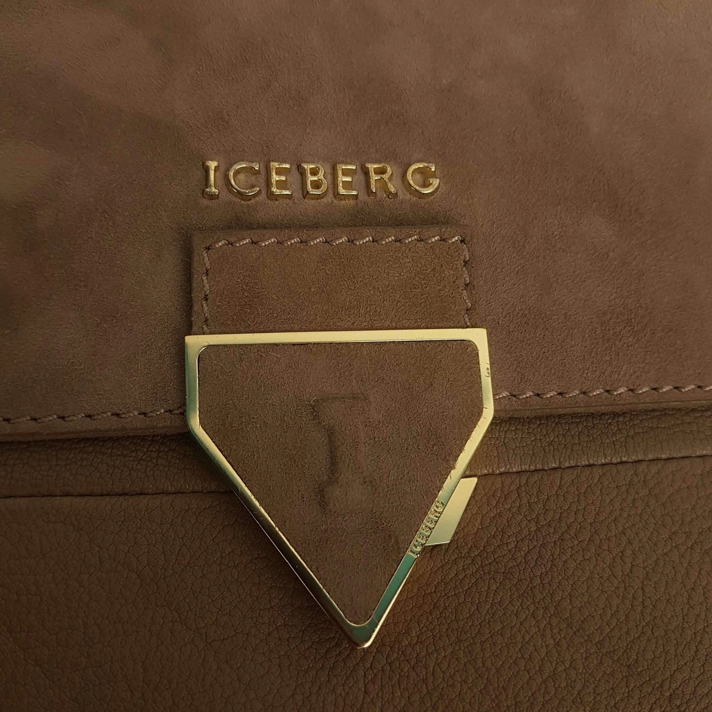Iceberg Iceberg Beige Leather Handbag with Chamois parts LVBagaholic