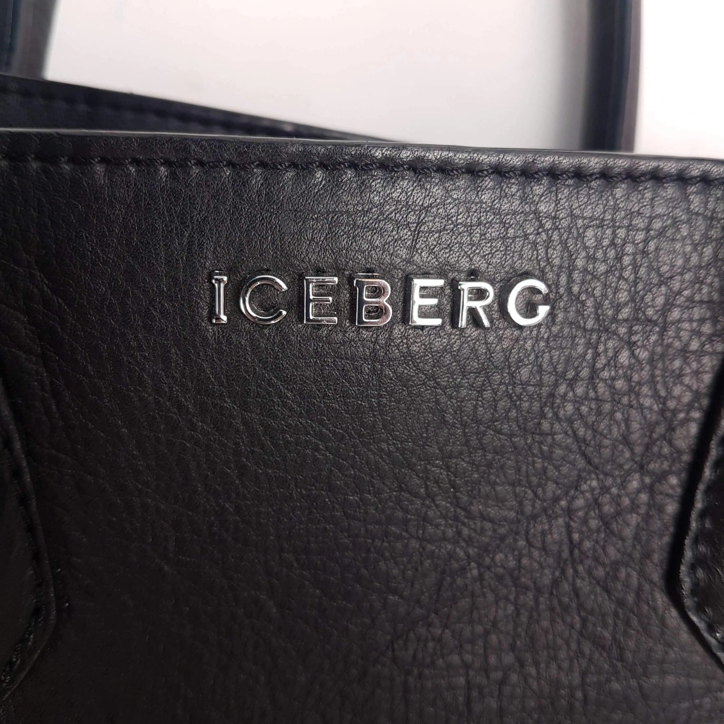 Iceberg Iceberg Trapezium Black Leather Bag LVBagaholic