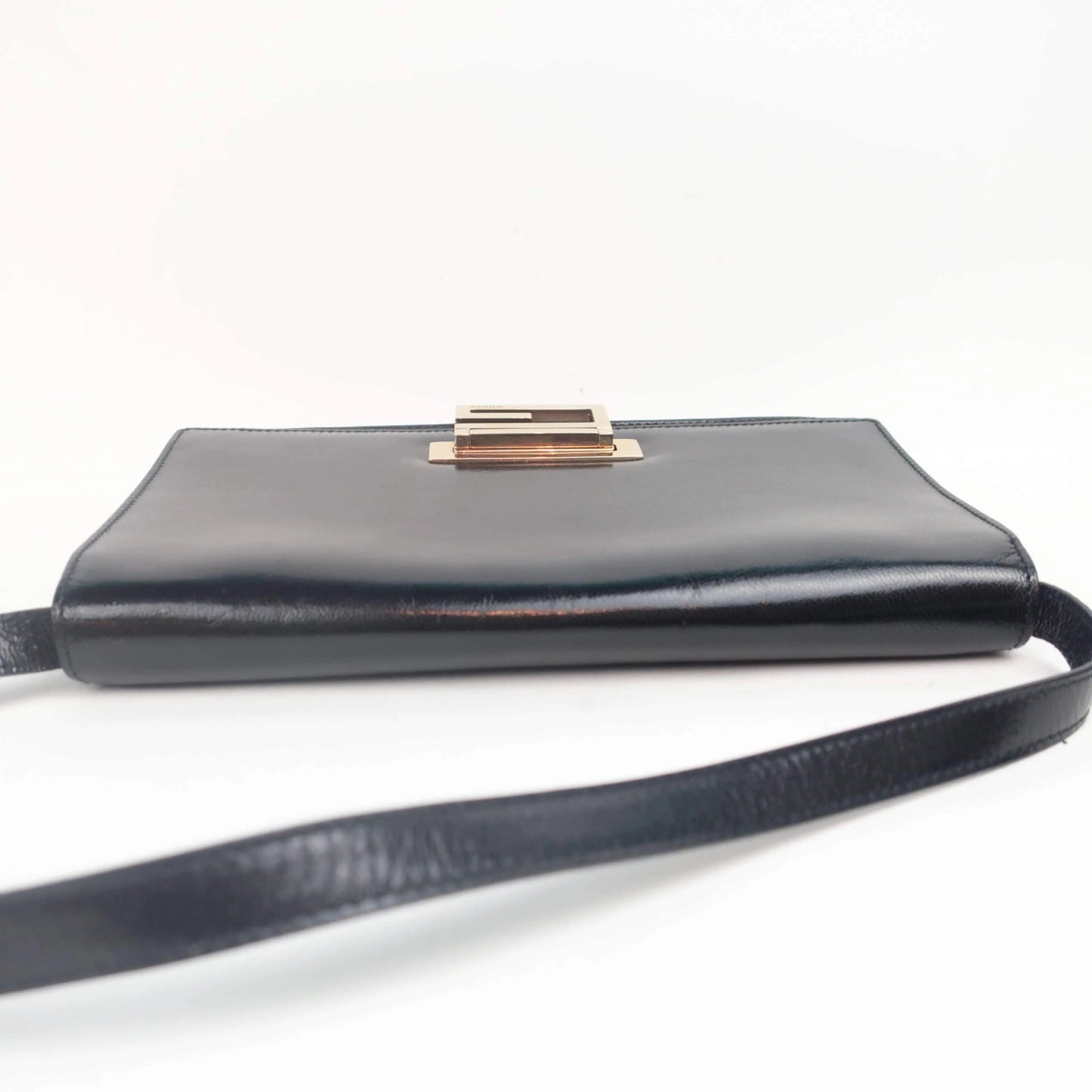 Louis Vuitton Gucci Vintage Black Leather Flap Bag LVBagaholic