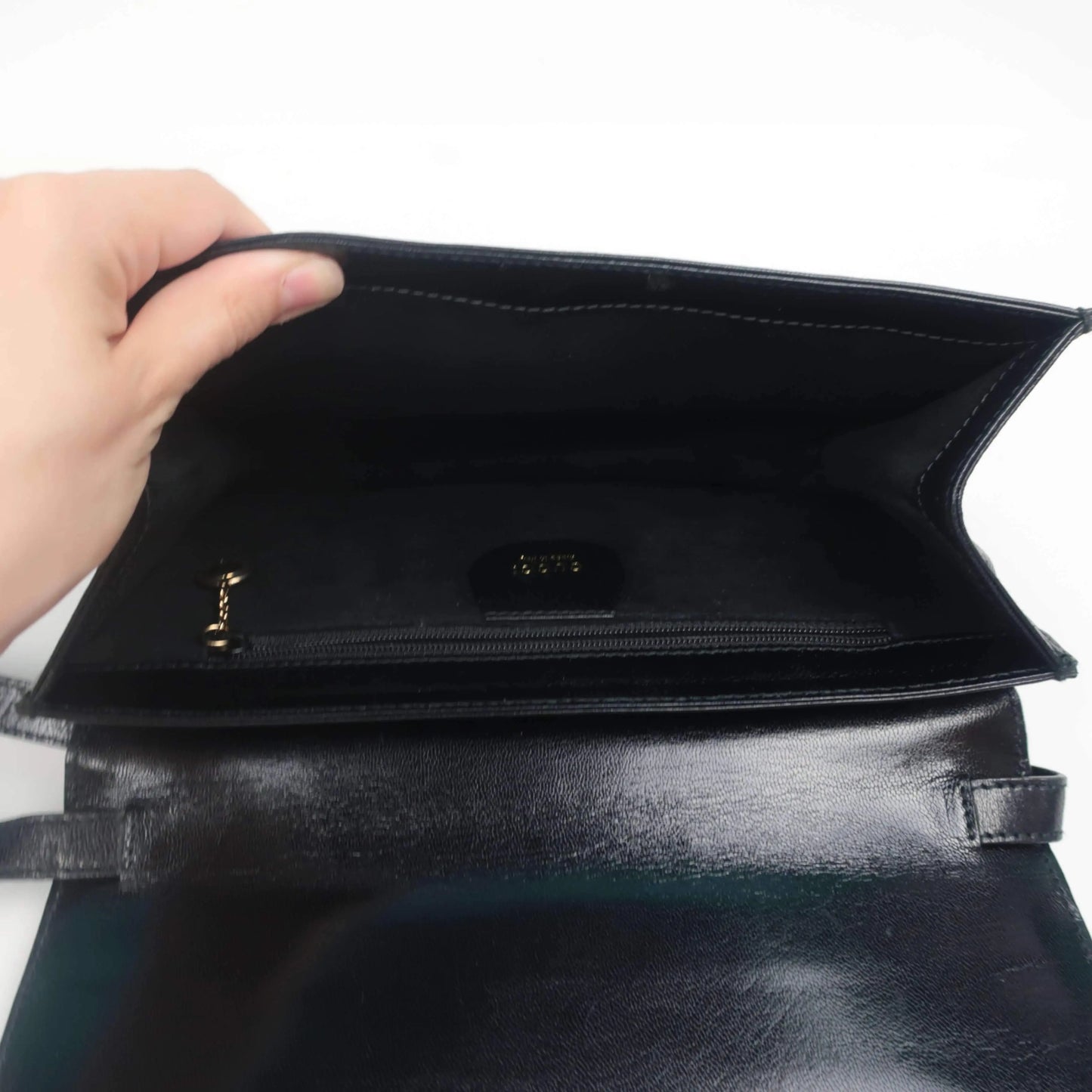 Louis Vuitton Gucci Vintage Black Leather Flap Bag LVBagaholic