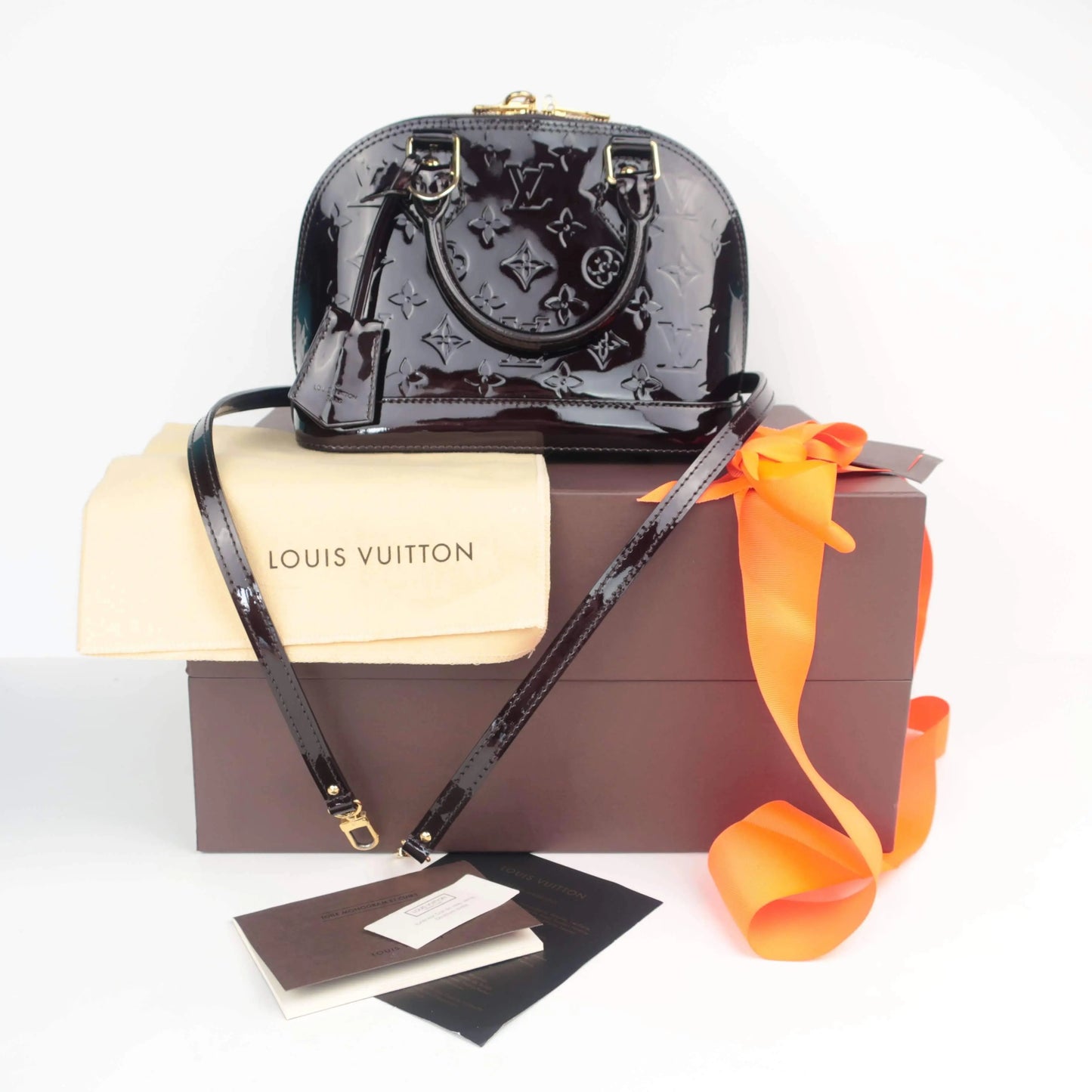 Louis Vuitton Alma PM Amarante Vernis Patent Leather Bag.