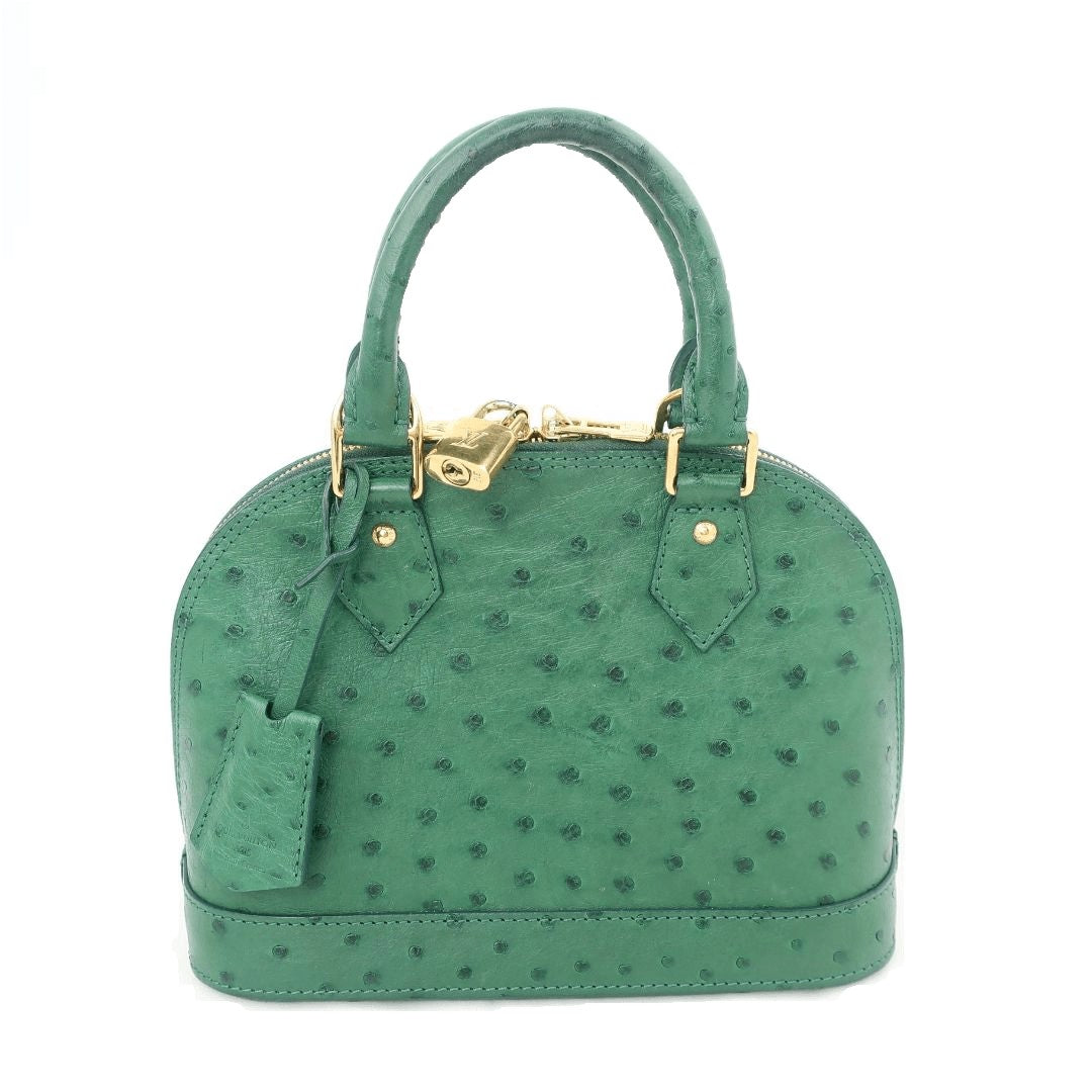 Louis Vuitton Alma BB Green Menthe Ostrich Bag – Bagaholic