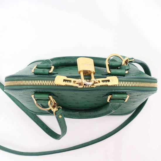 Alma bb ostrich handbag Louis Vuitton Navy in Ostrich - 32589649