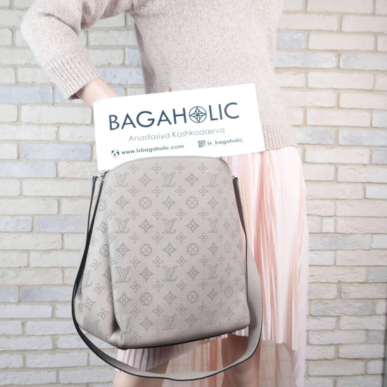 Louis Vuitton Babylone PM Handbag Mahina Leather-Galet Gray - 2015