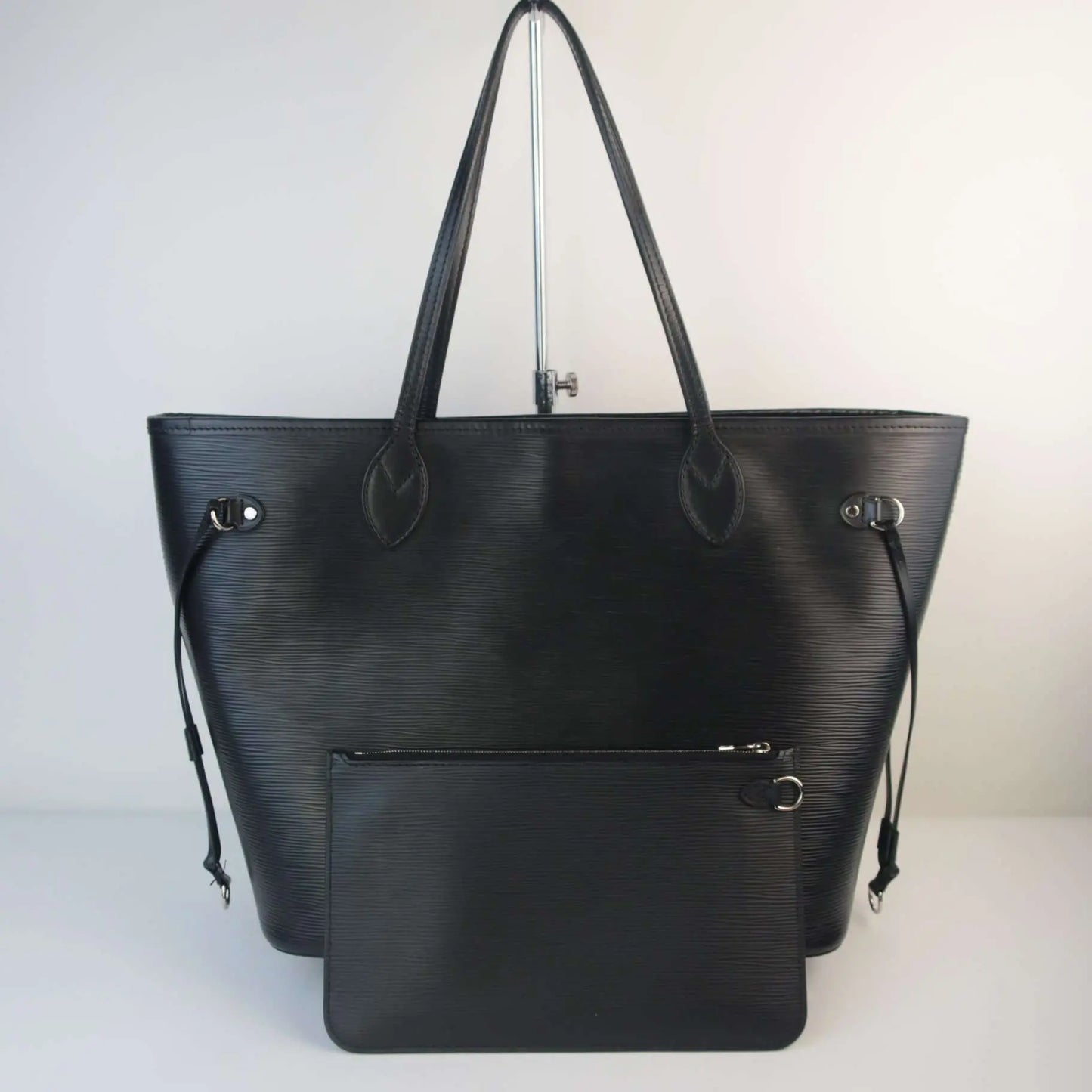Louis Vuitton Louis Vuitton Black Epi Leather Neverfull MM Bag With Pouch LVBagaholic