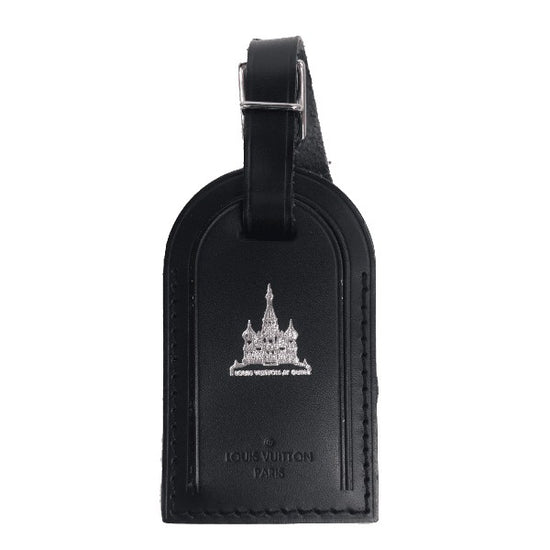 Louis Vuitton Louis Vuitton Black Leather Luggage Tag with Moscow St Basil Stamp LVBagaholic