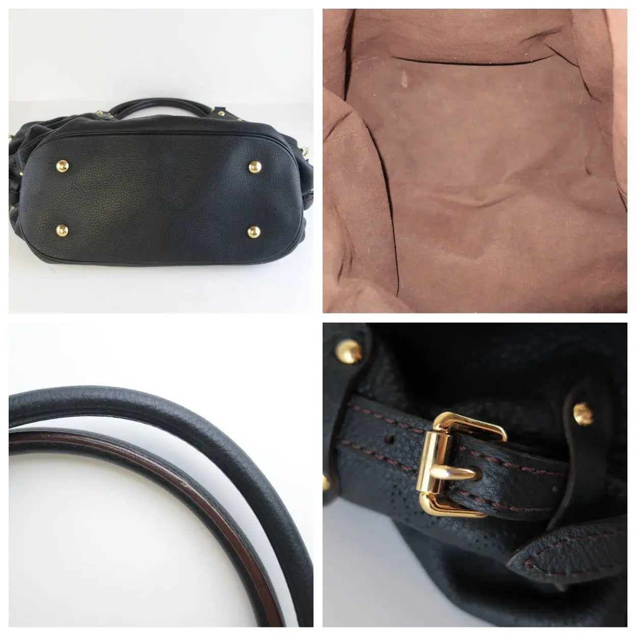 Louis Vuitton Louis Vuitton Black Leather Mahina Hobo L bag LVBagaholic