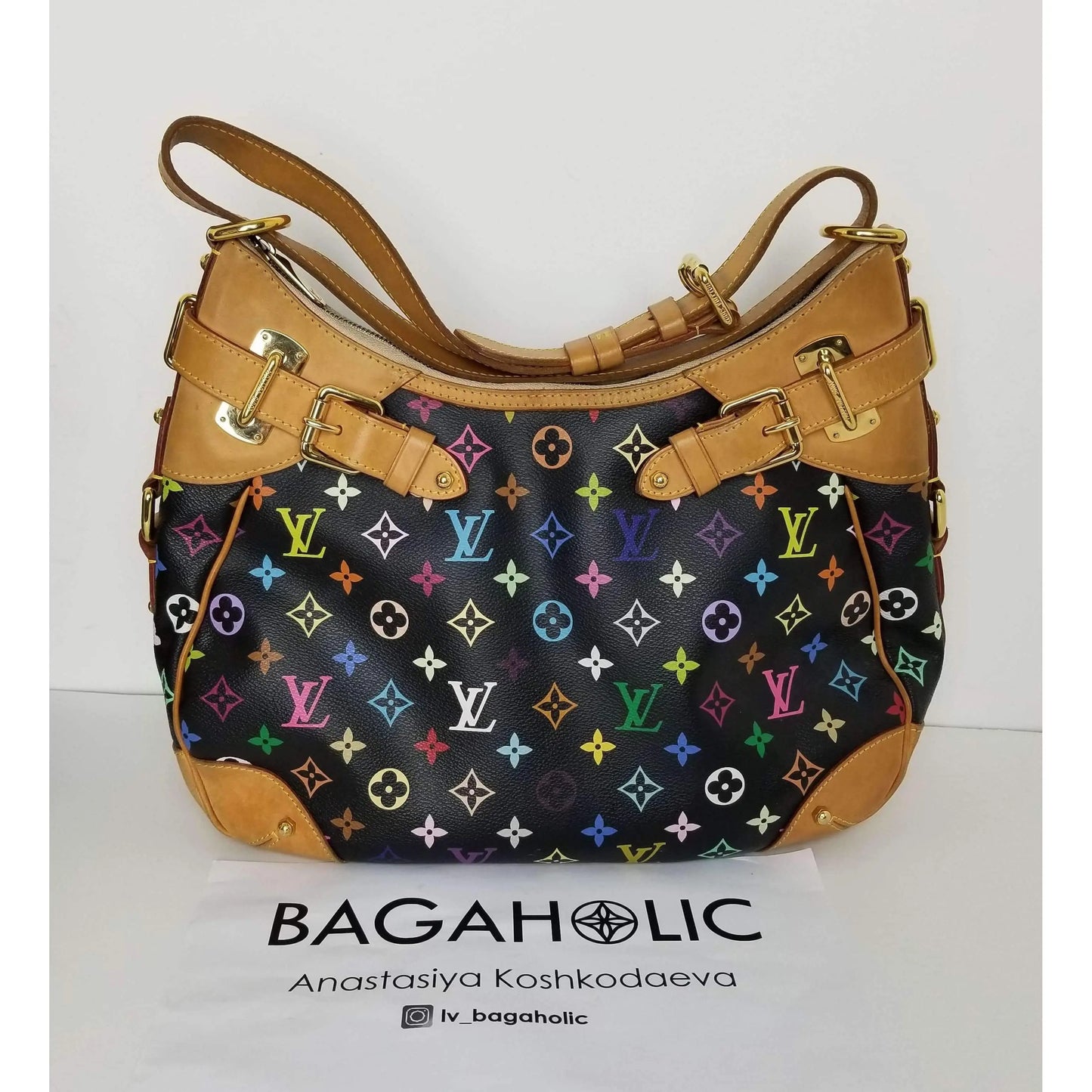 Louis Vuitton Black Monogram Multicolor Greta Bag – Bagaholic