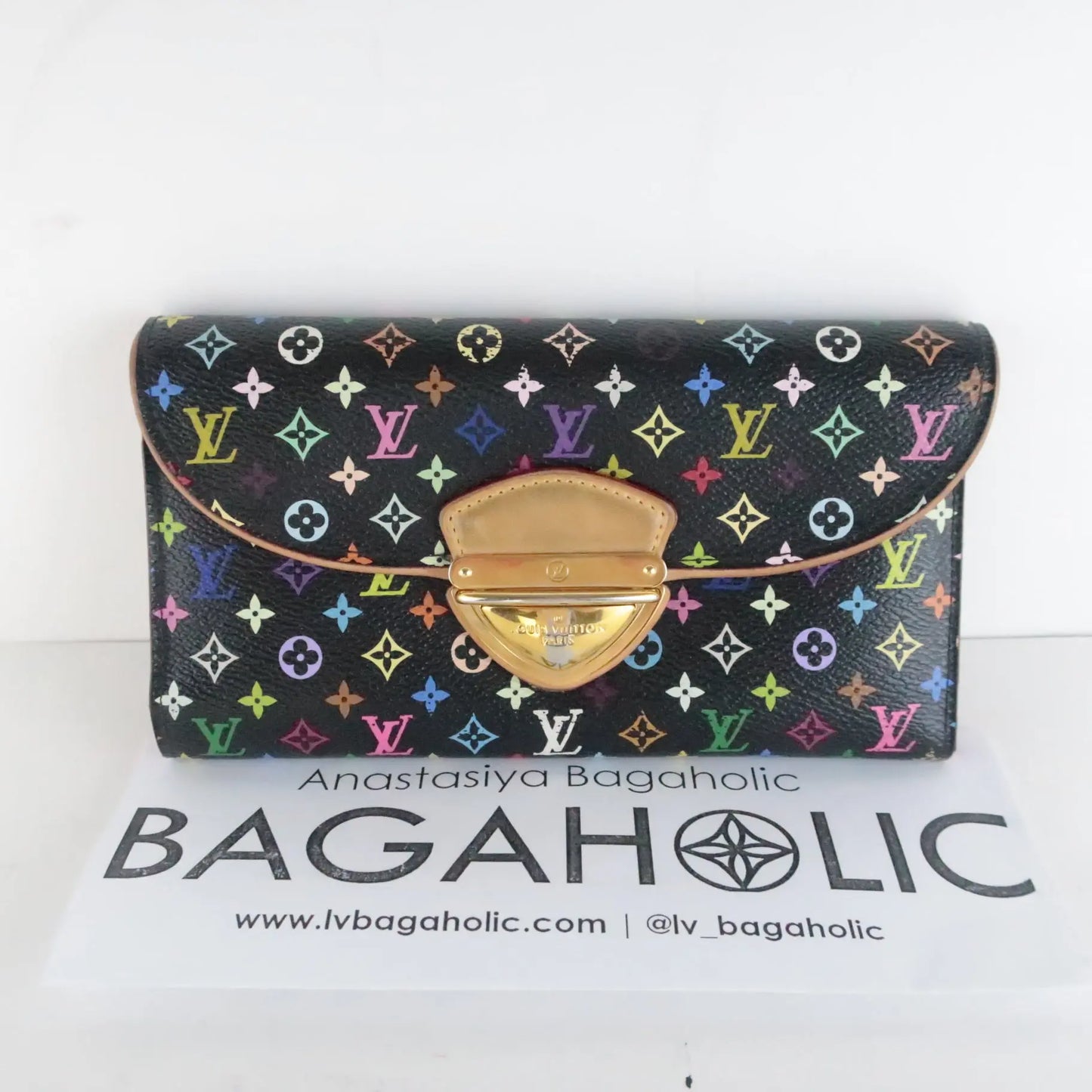 Louis Vuitton Black Monogram Multicolore Eugenie Wallet – Bagaholic