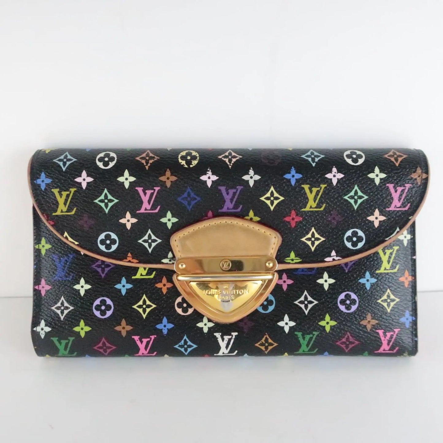 Louis Vuitton Monogram Multicolor Wallet Purse Black