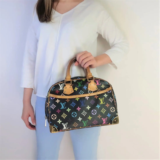 louis vuitton black monogram multicolore trouville mini backpack Louis Vuitton Black Monogram Multicolore Trouville Bag – Bagaholic