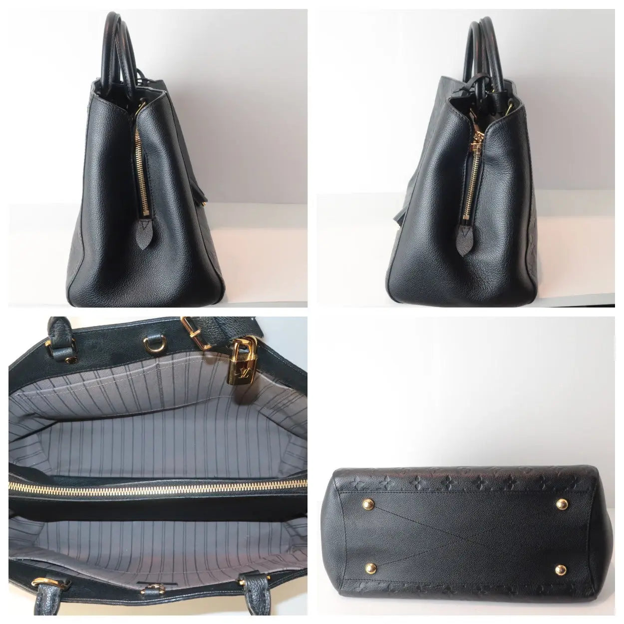 Montaigne leather handbag Louis Vuitton Black in Leather - 23511009