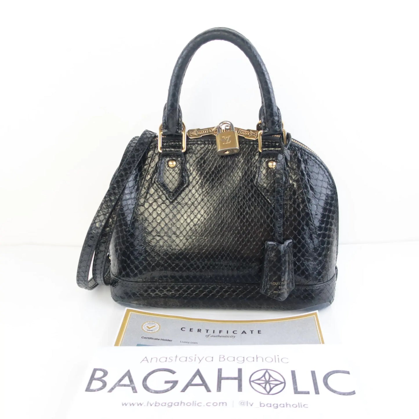 Louis Vuitton Black Python Alma BB Crossbody Bag – Bagaholic