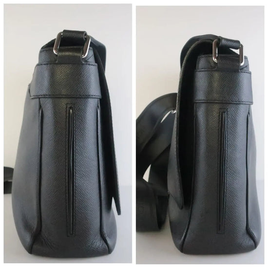 Louis Vuitton Louis Vuitton Black Taiga Roman MM Messenger Crossbody Bag LVBagaholic