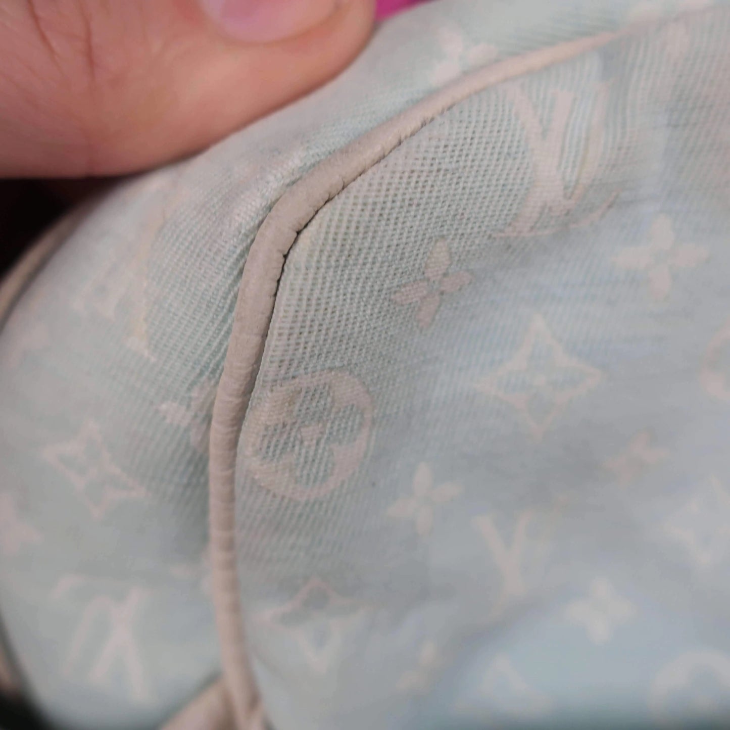 Louis Vuitton Louis Vuitton Blue Monogram Mini Lin Diaper Bag with diaper board LVBagaholic