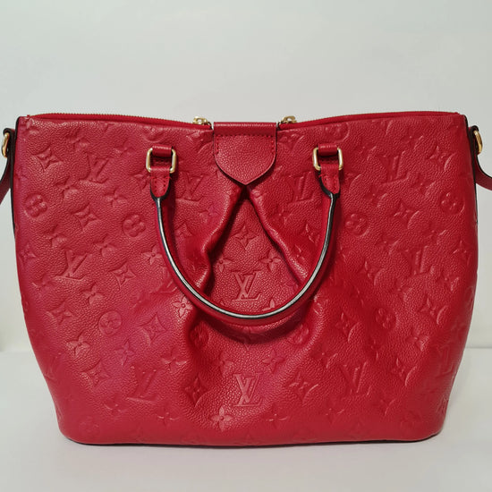 Louis Vuitton Louis Vuitton Cerise Red Monogram Empreinte Leather Mazarine MM Bag (739) LVBagaholic