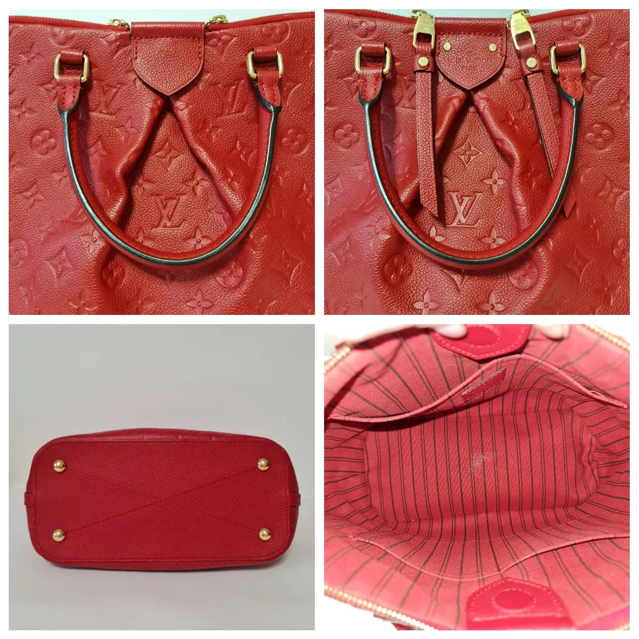 Louis Vuitton Red Monogram Leather Empreinte Mazarine PM 2way