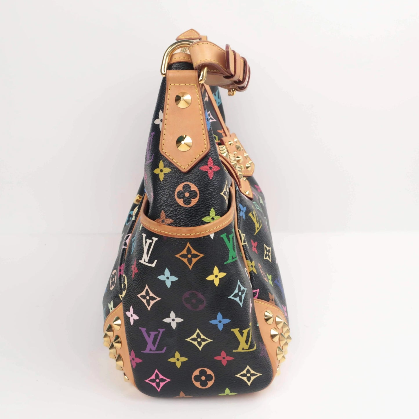 Louis+Vuitton+Chrissie+Shoulder+Bag+MM+Black+Brown+Leather+Murakami+ Multicolore+Monogram for sale online