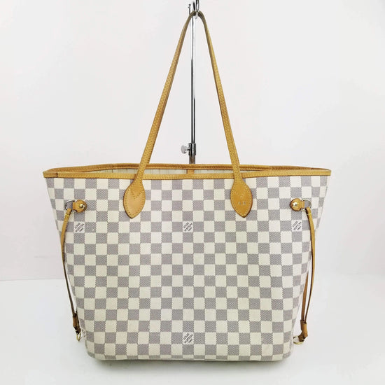 Louis Vuitton Damier Azur Neverfull MM Bag (with Initials) – Bagaholic