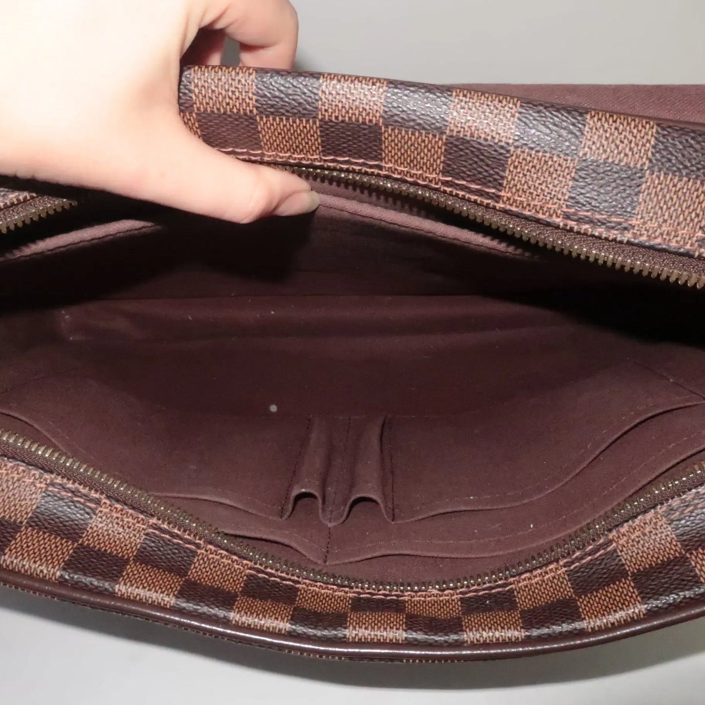Louis Vuitton Damier Ebene Canvas Leather Shelton MM Crossbody bag