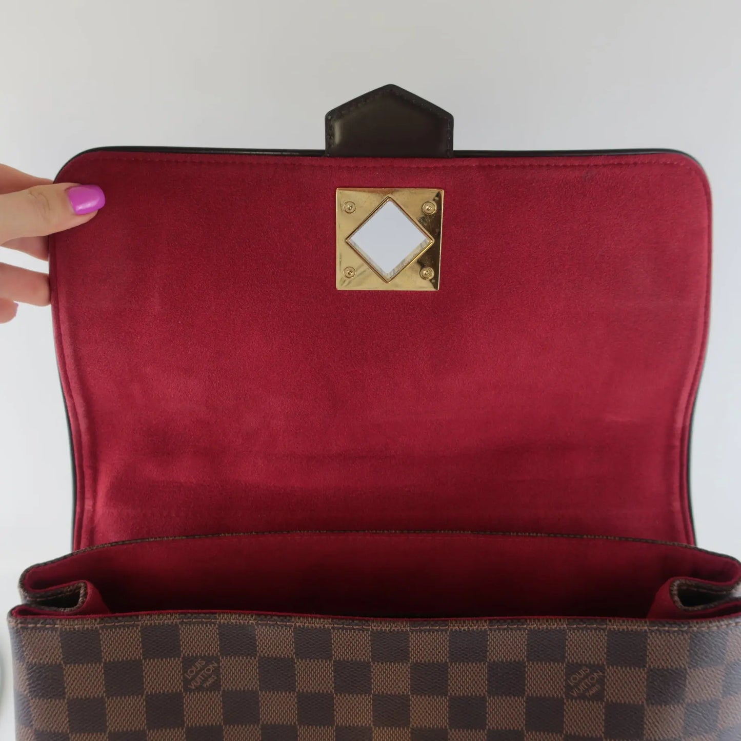 Louis Vuitton Damier Ebene Canvas Bergamo MM Bag – The Luxury Lady