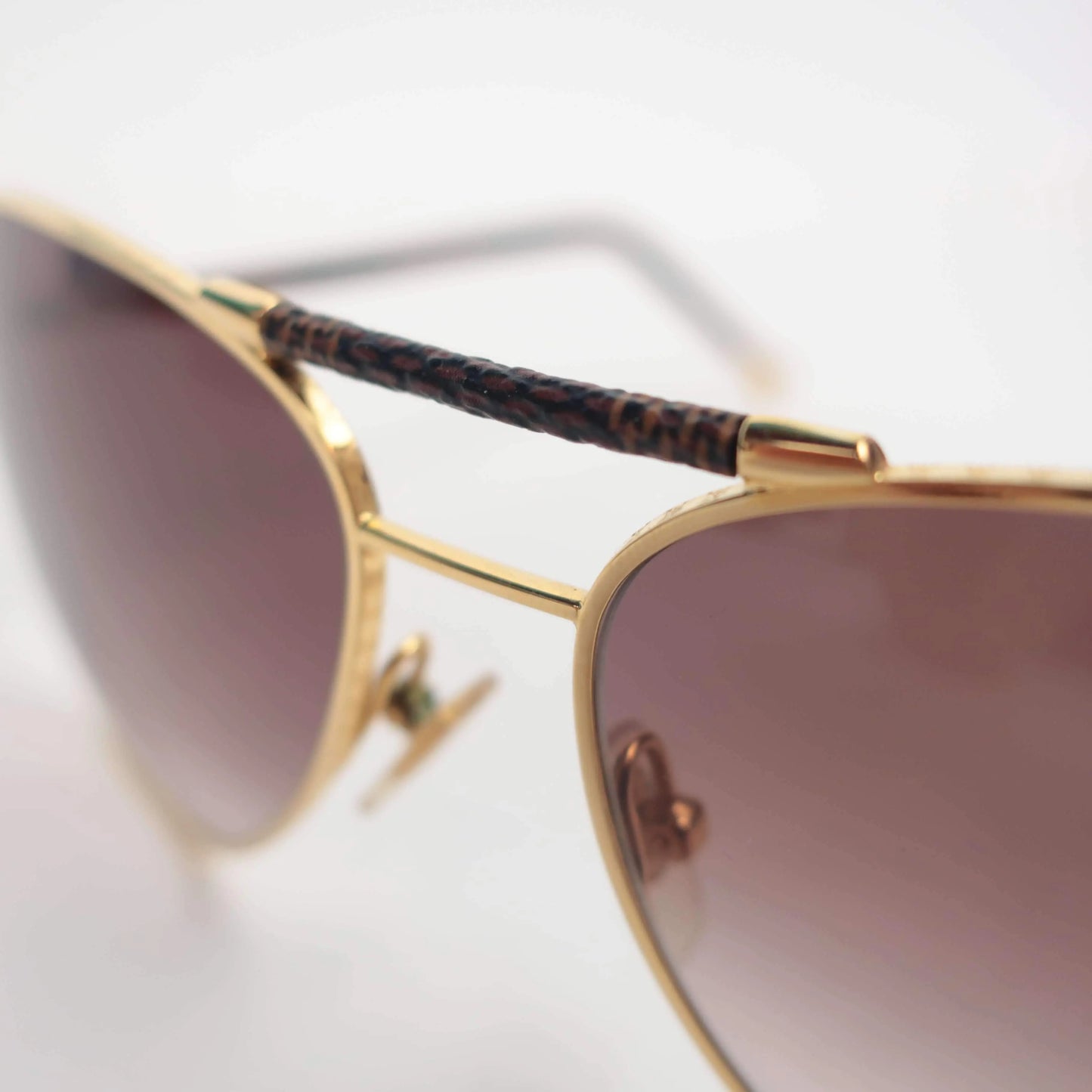 Louis Vuitton Gold/Brown Gradient Z0202U Damier Ebene Conspiration Pilote  Aviator Sunglasses Louis Vuitton