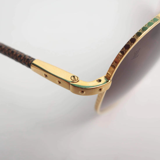 Louis Vuitton Louis Vuitton Damier Ebene Conspiration Pilote Sunglasses LVBagaholic