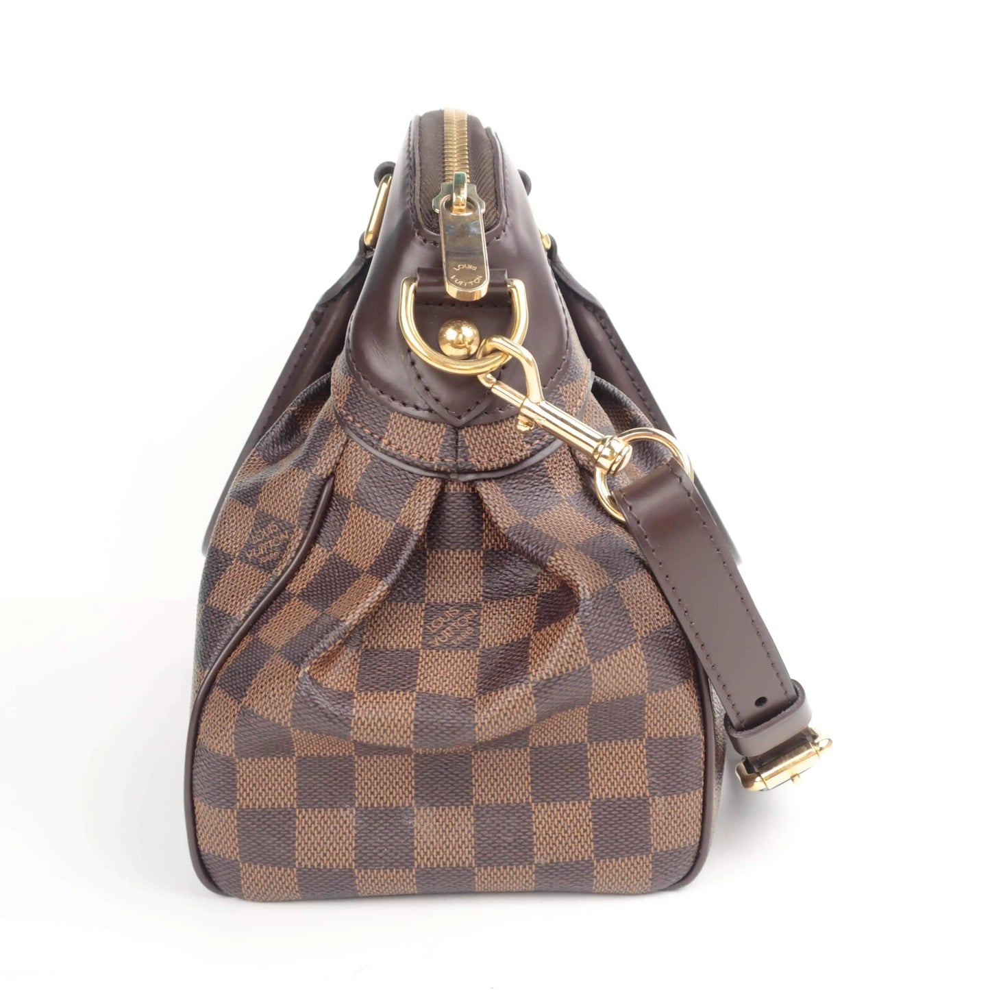 Louis Vuitton, Bags, Louis Vuitton Damier Ebene Trevi Pm Satchel Brown  Checkered Monogram