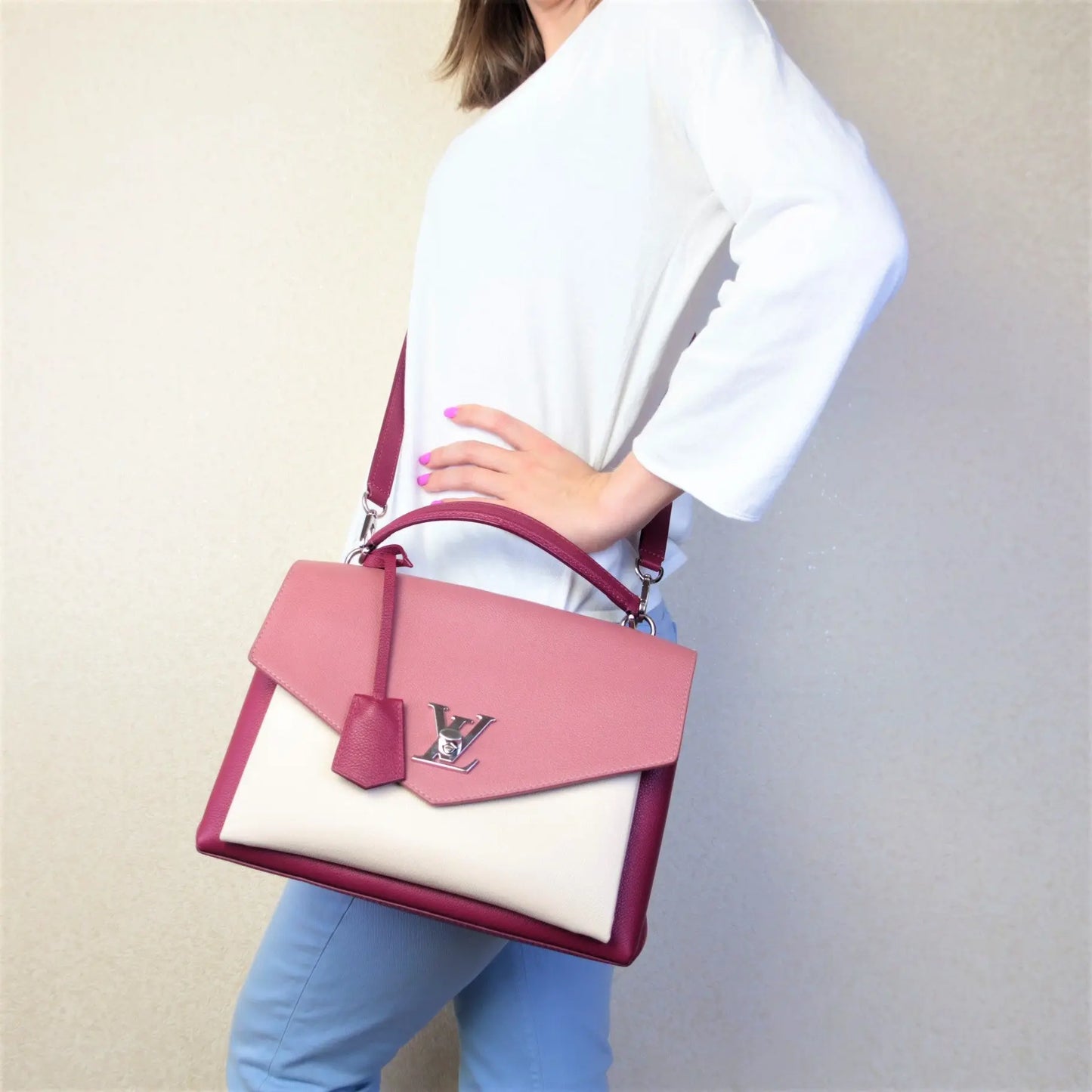 Mylockme leather bag Louis Vuitton Pink in Leather - 16677175