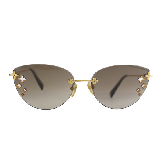 Load image into Gallery viewer, Louis Vuitton Louis Vuitton Goldtone Desmayo Cat Eye Sunglasses (647) LVBagaholic

