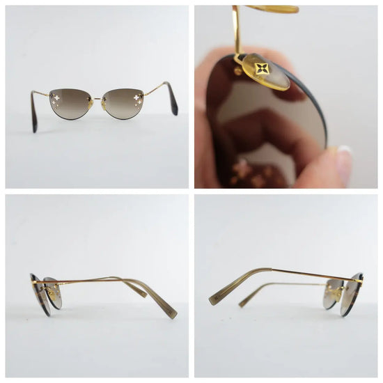 Louis Vuitton Louis Vuitton Goldtone Desmayo Cat Eye Sunglasses (647) LVBagaholic