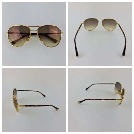 Louis Vuitton Louis Vuitton Goldtone Monogram Conspiration Pilote Sunglasses  (707-E0029) LVBagaholic