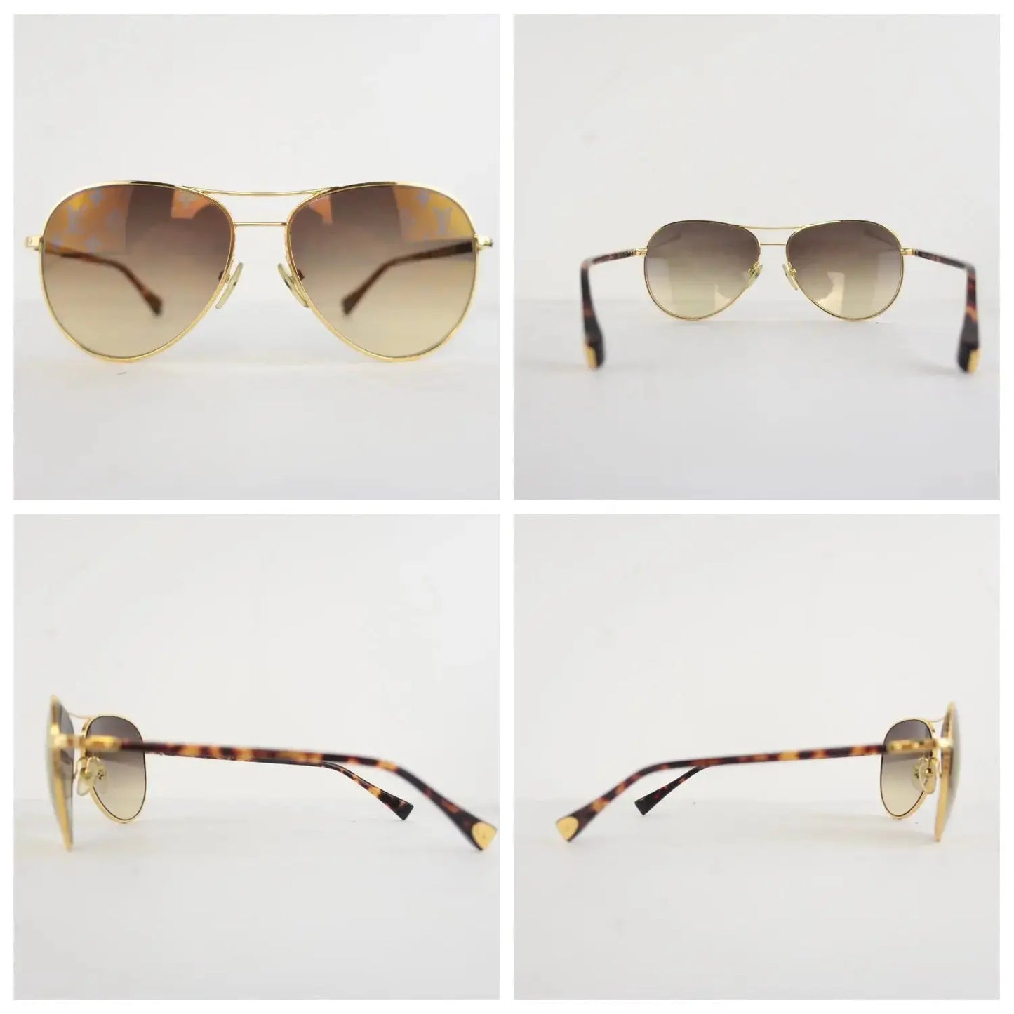 Louis Vuitton Louis Vuitton Goldtone Monogram Conspiration Pilote Sunglasses LVBagaholic