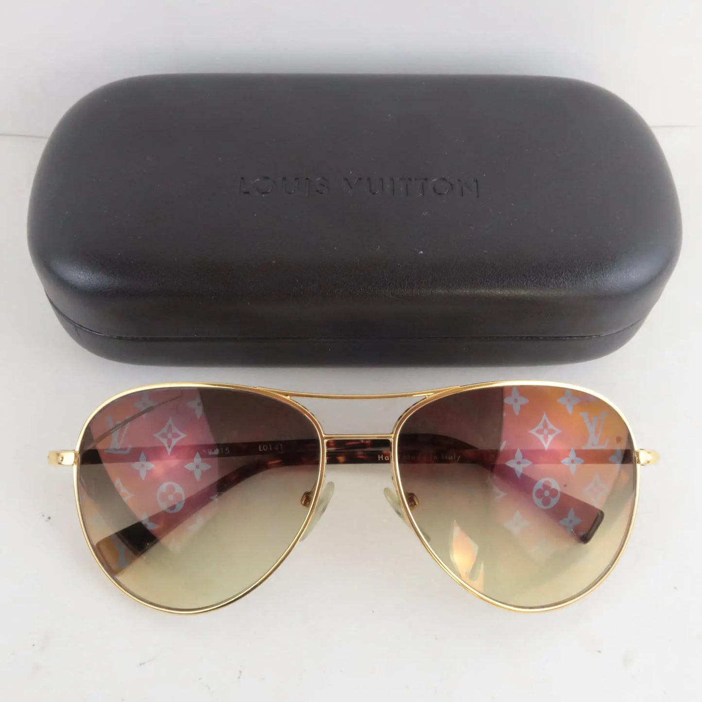 Louis Vuitton Louis Vuitton Goldtone Monogram Conspiration Pilote Sunglasses (684) LVBagaholic