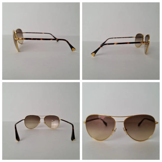 Louis Vuitton Louis Vuitton Goldtone Monogram Conspiration Pilote Sunglasses (754-E1100) LVBagaholic