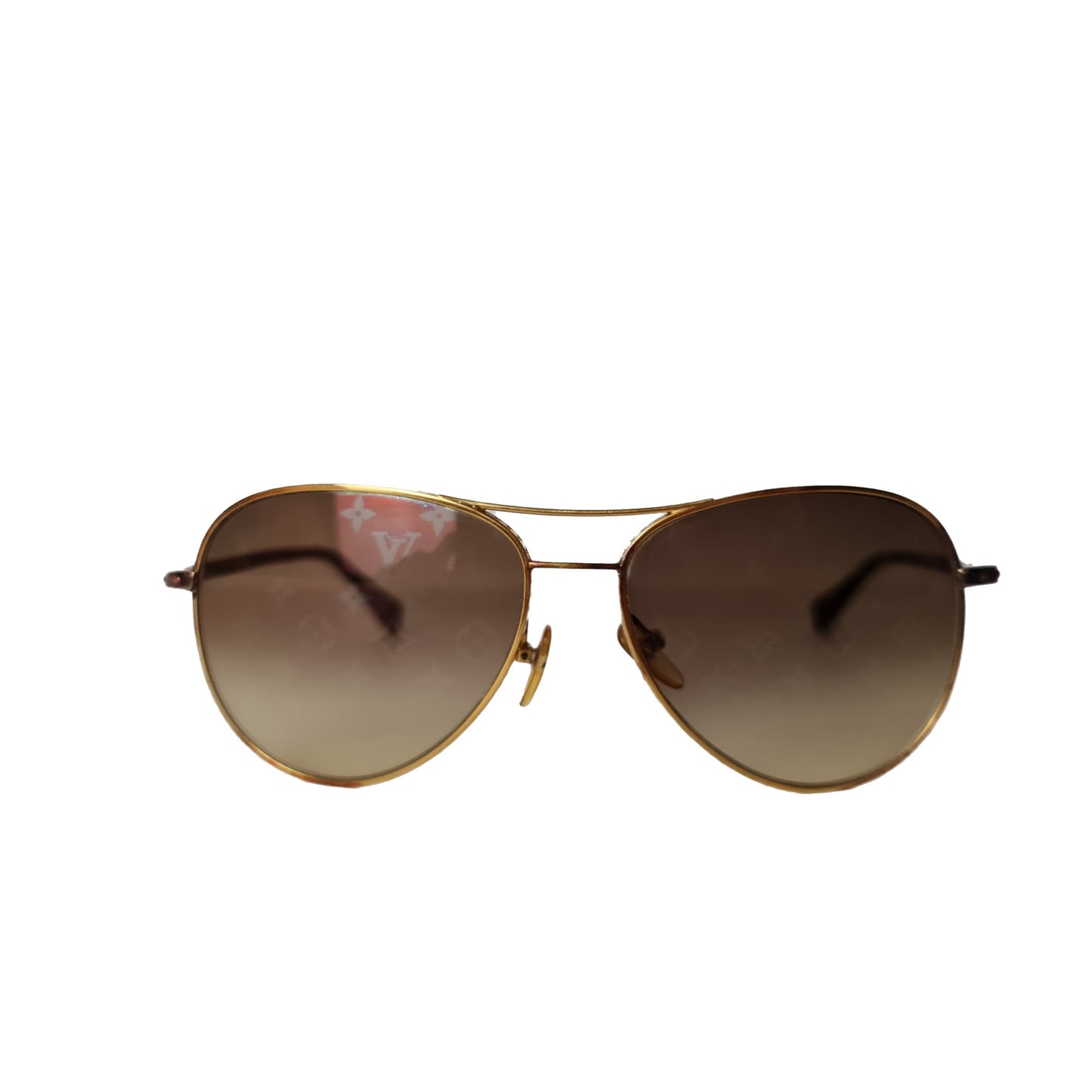 Louis Vuitton Louis Vuitton Goldtone Monogram Conspiration Pilote Sunglasses (756-E1008) LVBagaholic