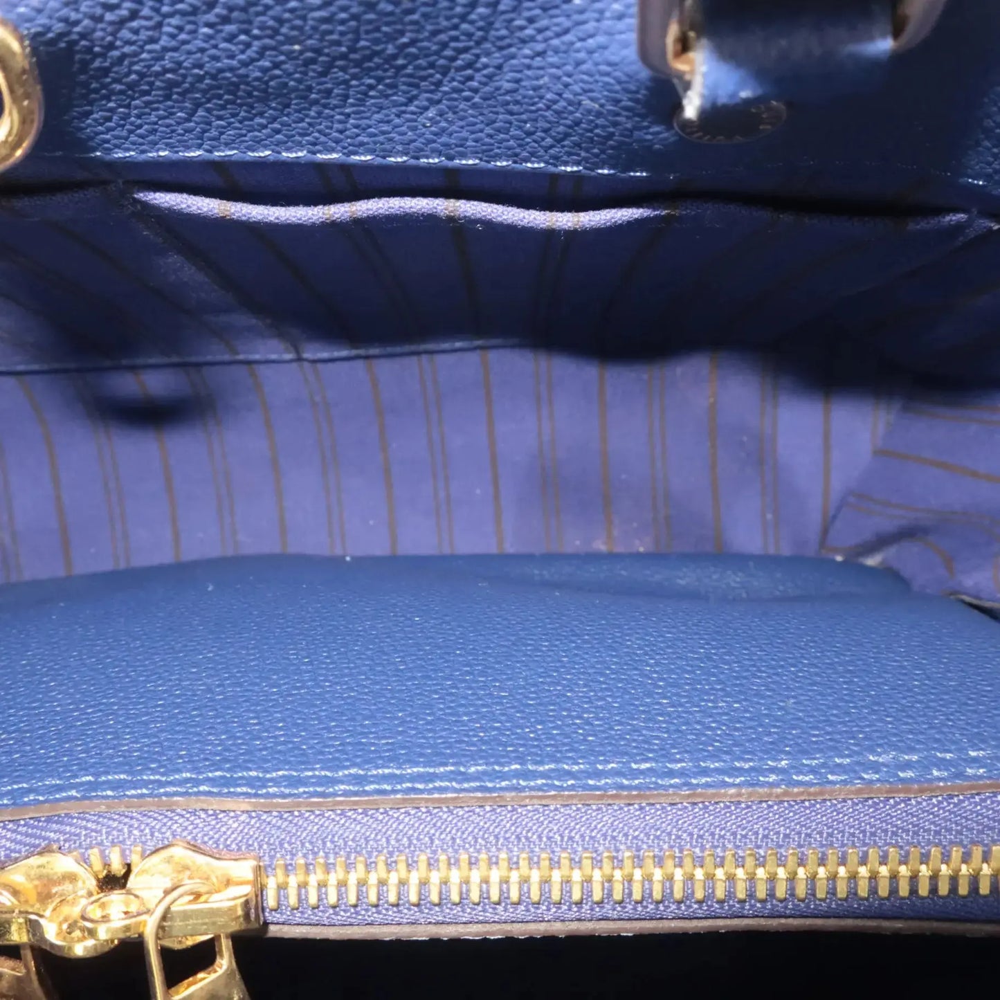 Cargar imagen en el visor de la galería, Louis Vuitton Louis Vuitton Iris Blue Monogram Empreinte Montaigne MM bag LVBagaholic
