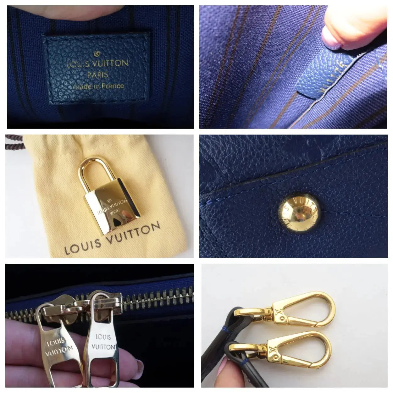 Louis Vuitton Montaigne MM Empreinte Blue by Belle&Kate