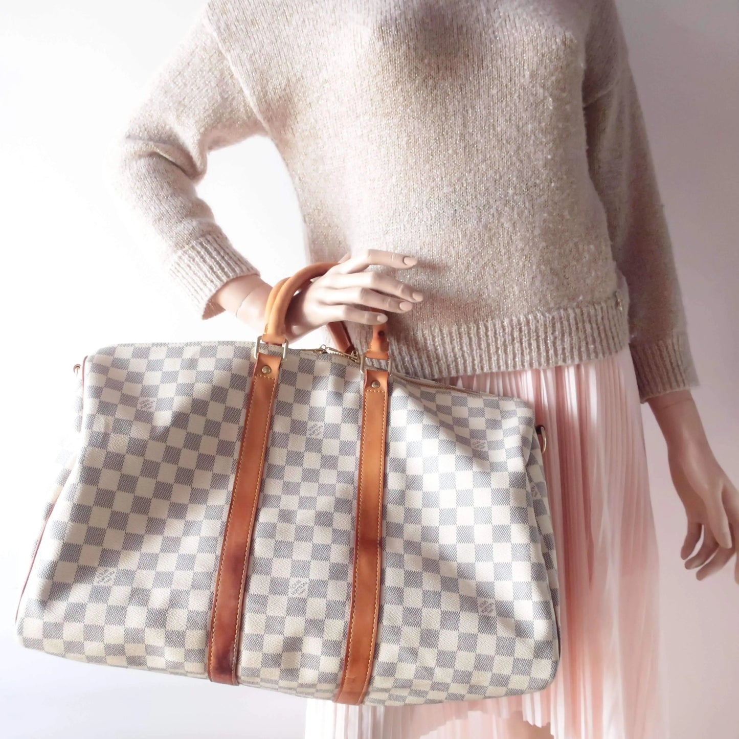 Louis Vuitton Keepall 45 Bandouliere Damier Azur Bag – Bagaholic