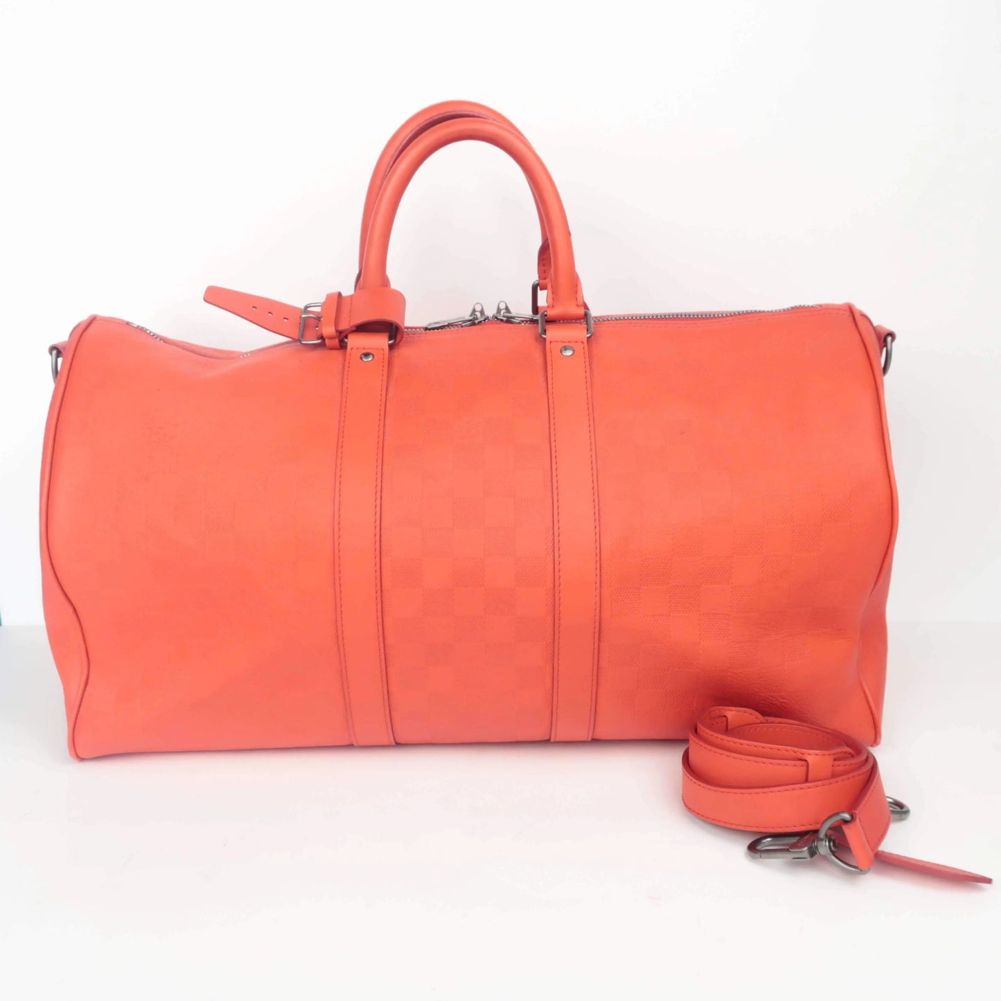 Louis Vuitton Louis Vuitton Keepall 45 Bandouliere Damier Infini Red Bag LVBagaholic