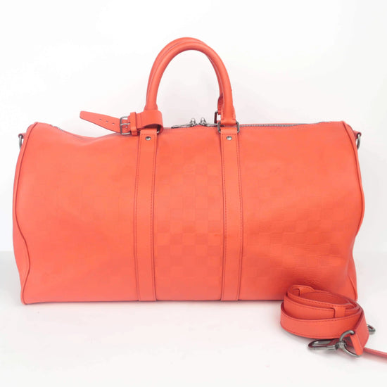 Louis Vuitton Louis Vuitton Keepall 45 Bandouliere Damier Infini Red Bag LVBagaholic