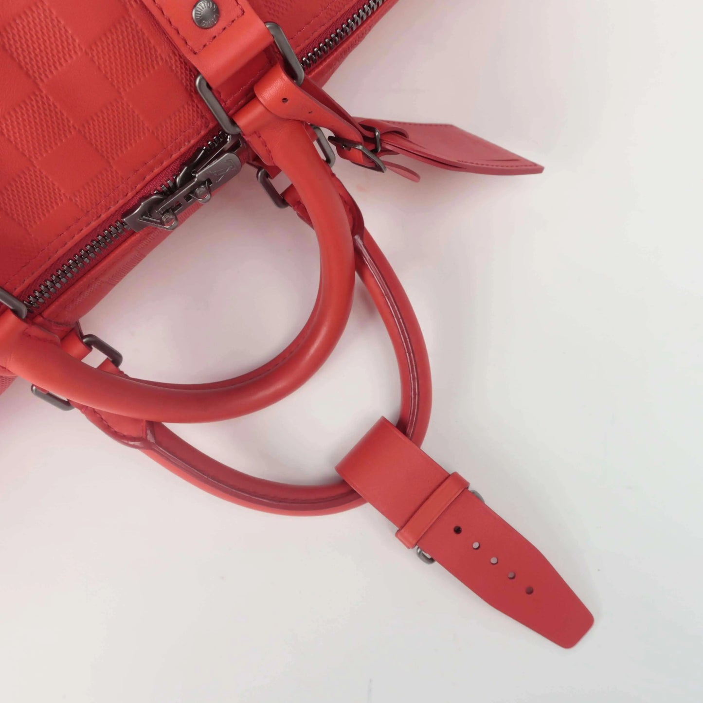 Louis Vuitton Louis Vuitton Keepall 45 Bandouliere Damier Infini Red Bag LVBagaholic